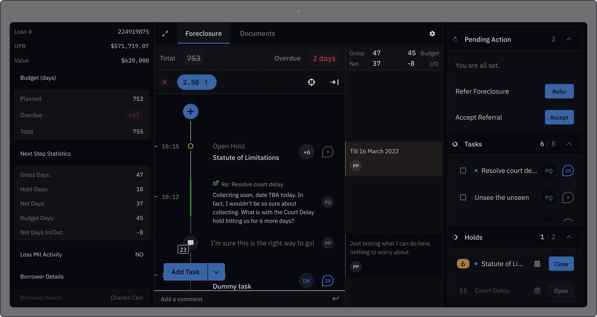 Shot of Jonah Direct in dark mode.