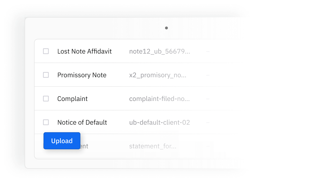 Documents that can be uploaded by users.