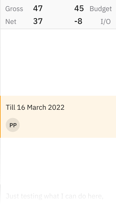 Sidebar of the timeline with extra comments